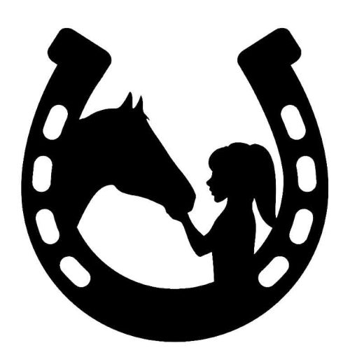 Herradura con niña y caballo