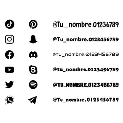 Pegatina personalizada Instagram, TikTok o YouTube con usuario