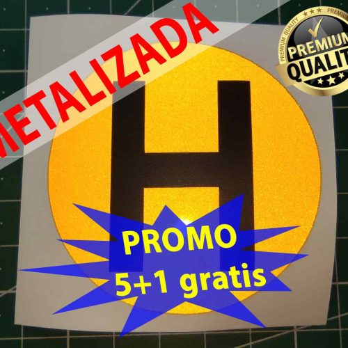 Pegatina H Homologada para Moto y Vehículos Sin Parabrisas – Distintivo Histórico 2025