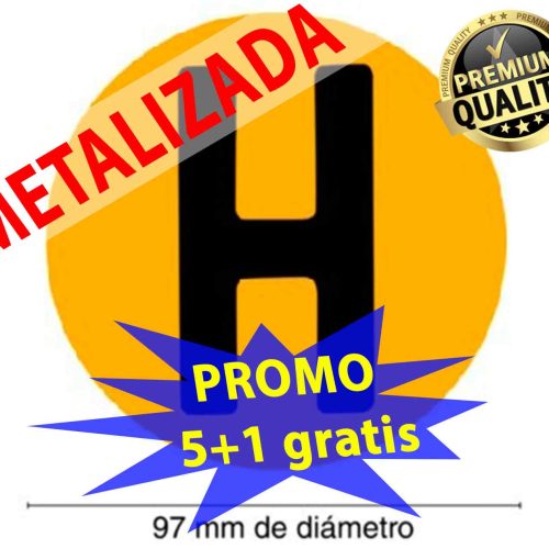Pegatina homologada distintivo H 97mm vehículo histórico CON parabrisas.