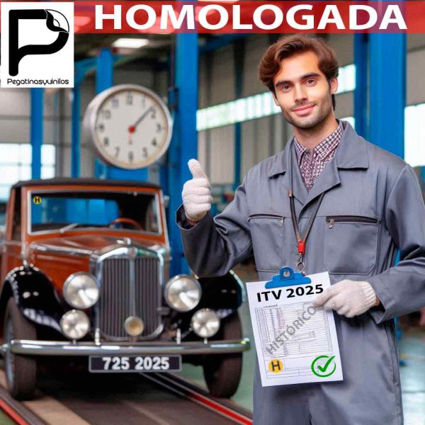 Pegatina H Homologada 2025 – Distintivo Vehículo Histórico para Cristal Delantero (60 mm) - Imagen 3