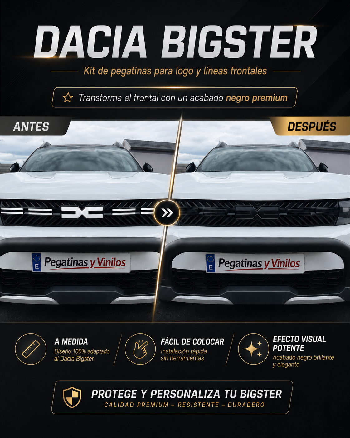 Pegatinas Vinilo Dacia Bigster 2025–2026 | Emblema Frontal y Letras Portón - Imagen 2