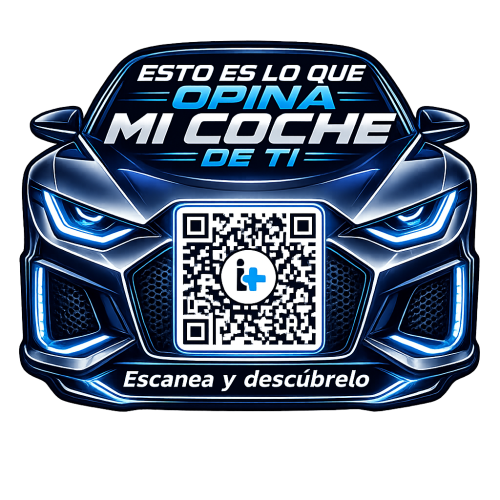 Pegatina Esto opina mi coche de ti con código QR interactivo