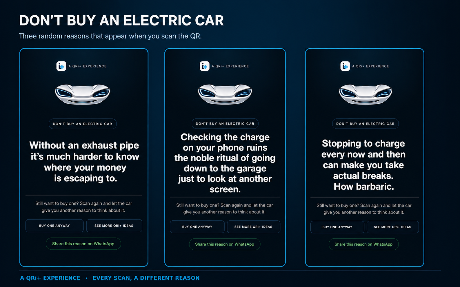 “Do not buy an electric car” interactive QR sticker - Imagen 3