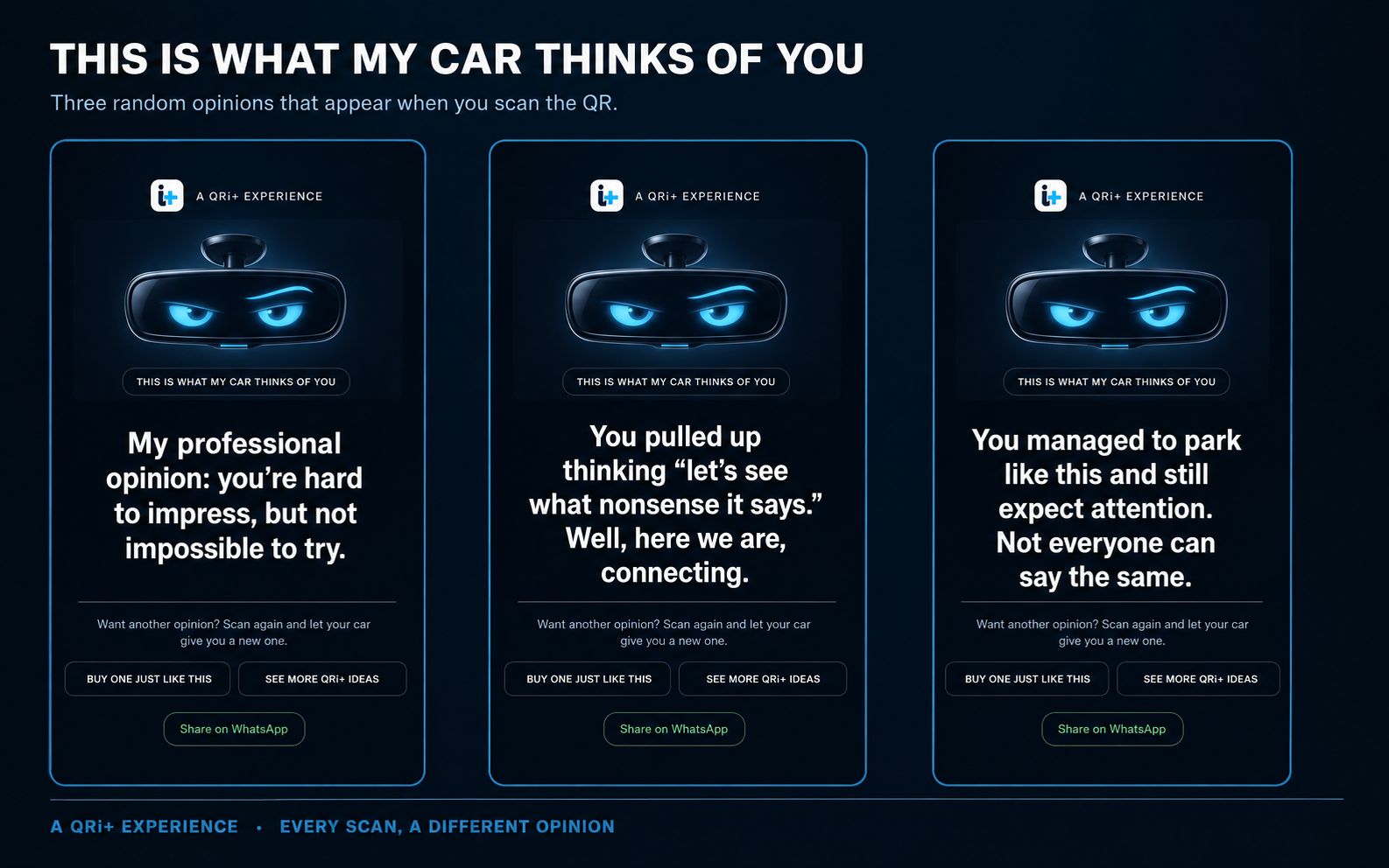 “What my car thinks of you” interactive QR sticker - Imagen 5