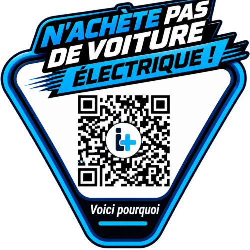 Autocollant QR interactif «N’achetez pas de voiture électrique»