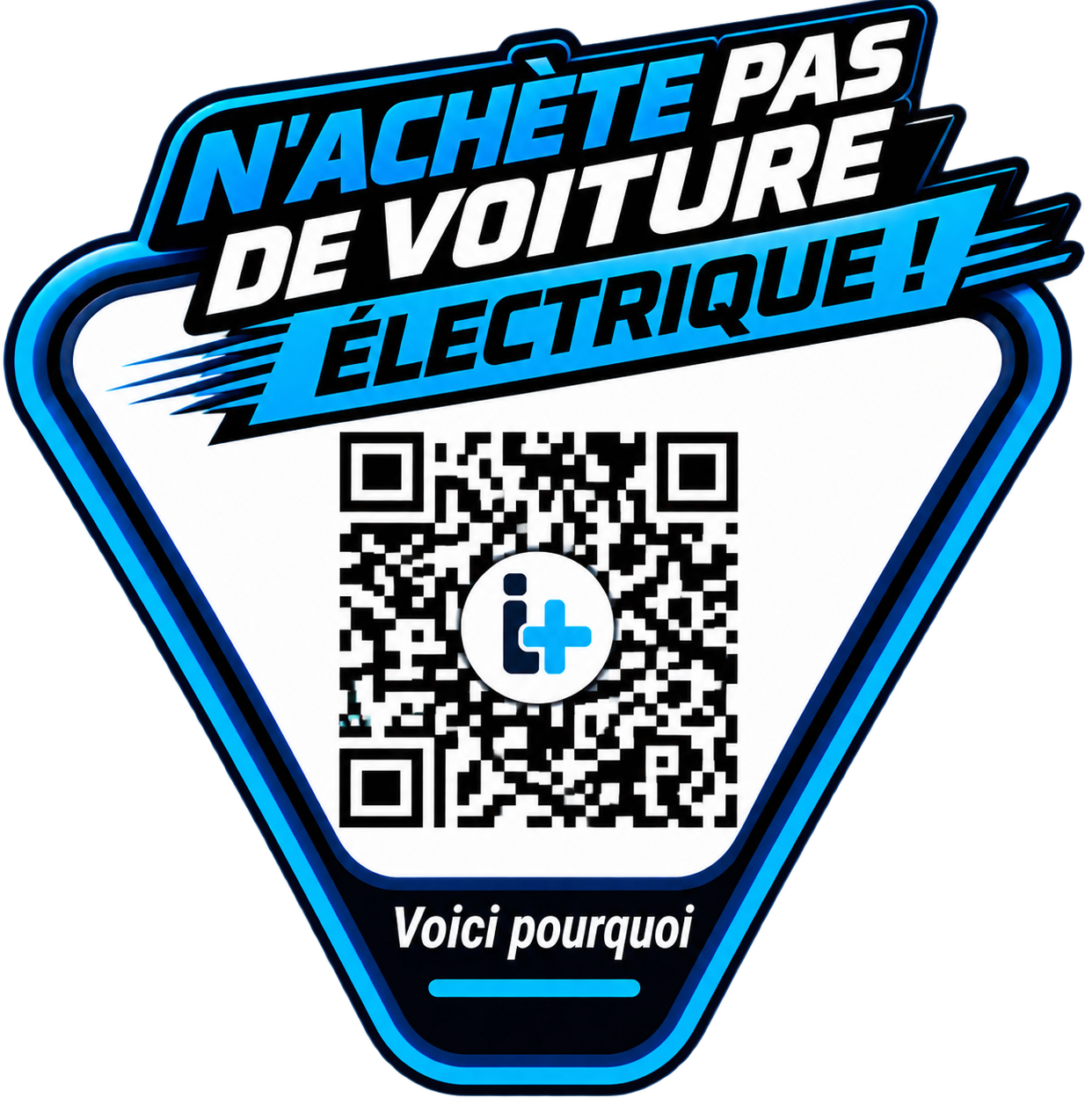 Autocollant QR interactif «N’achetez pas de voiture électrique»