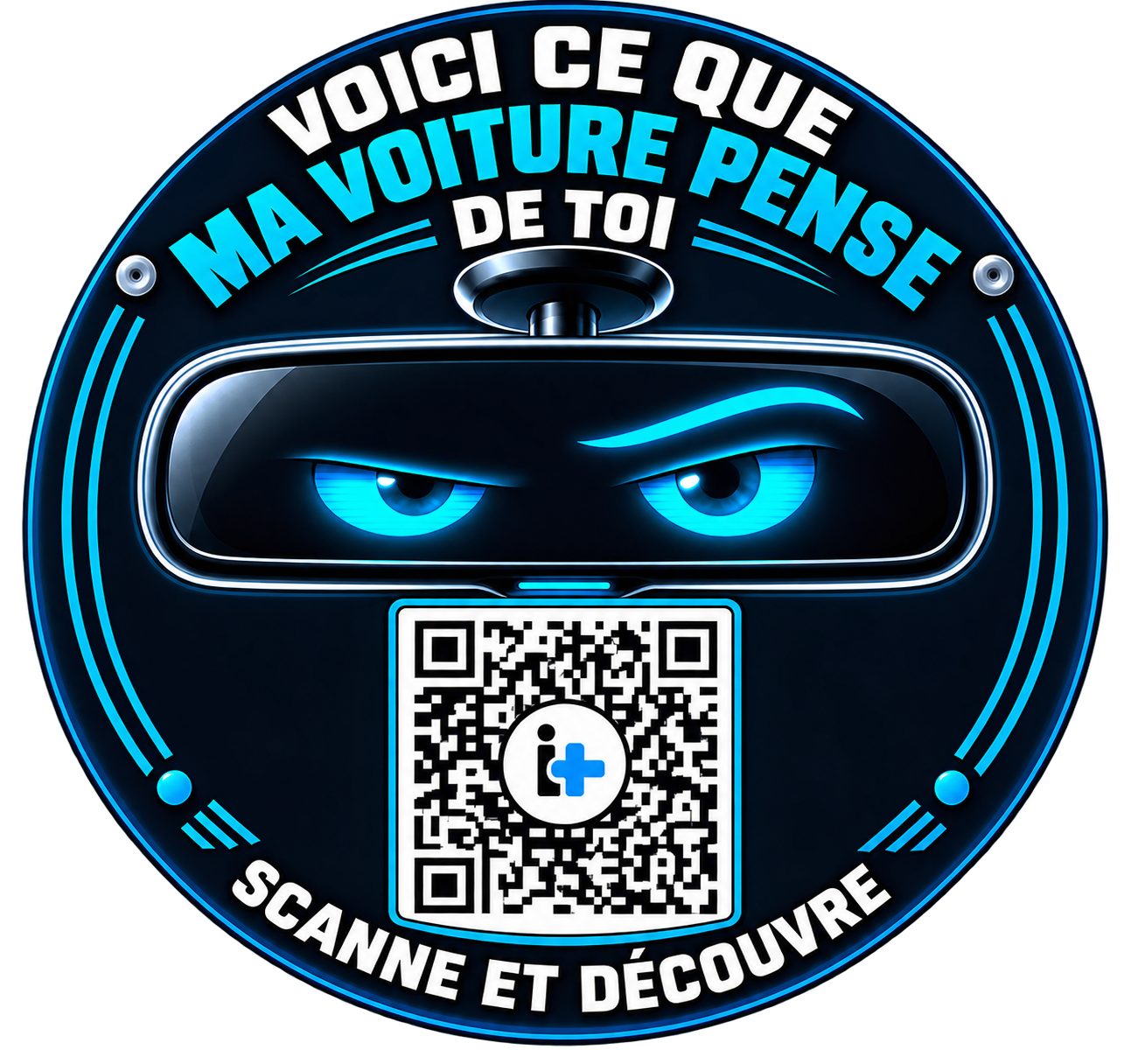 Autocollant QR interactif «Ce que ma voiture pense de vous» - Imagen 2