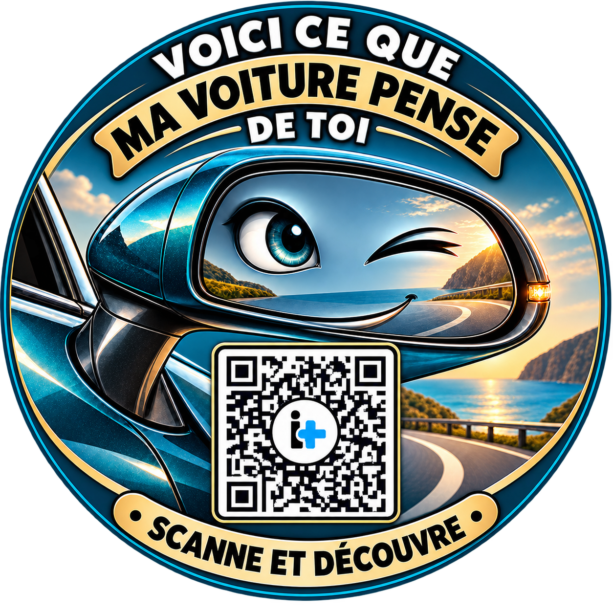Autocollant QR interactif «Ce que ma voiture pense de vous» - Imagen 3
