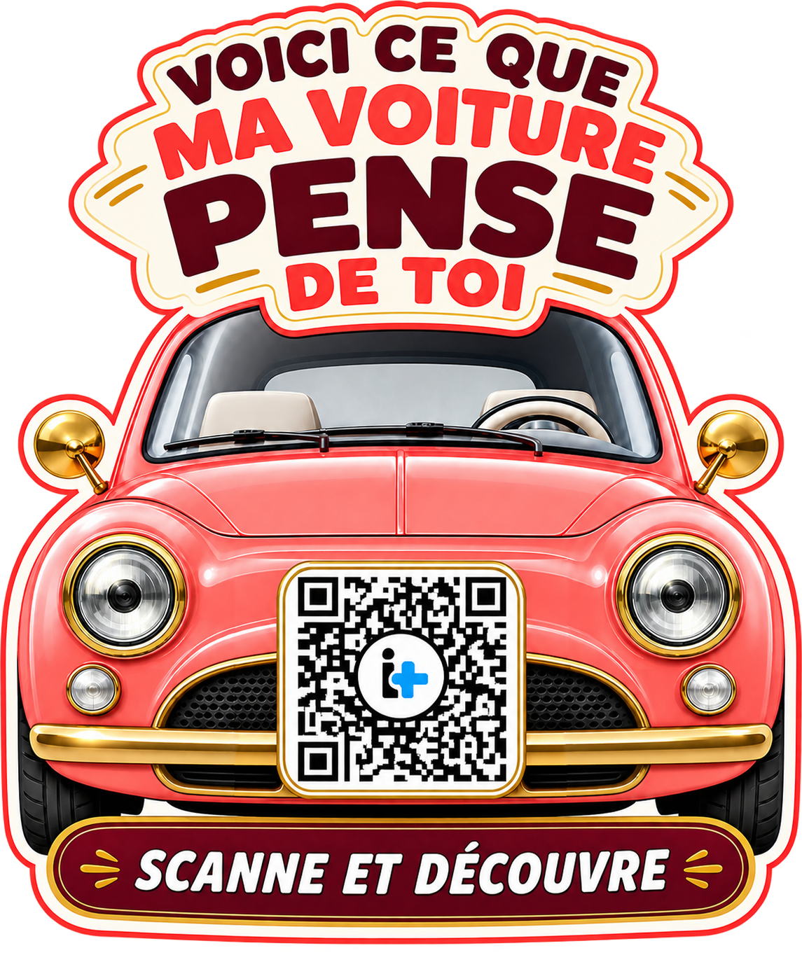 Autocollant QR interactif «Ce que ma voiture pense de vous» - Imagen 4