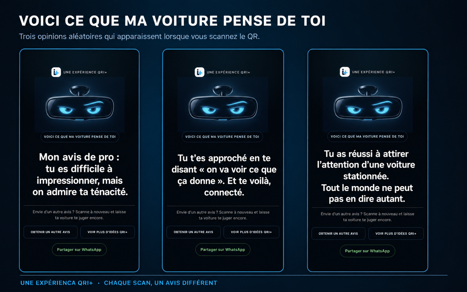 Autocollant QR interactif «Ce que ma voiture pense de vous» - Imagen 5